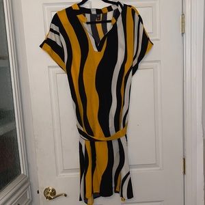 Black and Yellow Mini Dress
